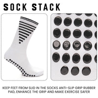 3 Pairs Kids Football Grip Socks White Anti-Slip Sports Socks for Gym Yoga Running Trekking & Hiking by Sock Stack Socks