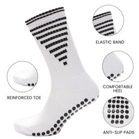 3 Pairs Kids Football Grip Socks White Anti-Slip Sports Socks for Gym Yoga Running Trekking & Hiking by Sock Stack Socks
