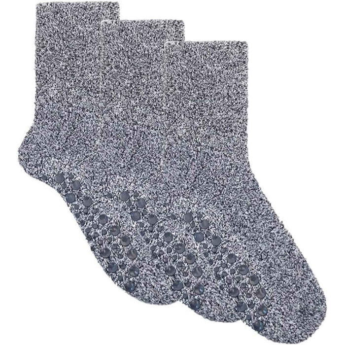 3 Pairs Mens Non-Skid Winter Slipper Socks Ultra-Soft Thick Fleece Lined Cozy Warm Gripper Socks for Cold Weather Sizes 6-11 Grey by Sock Stack 6-11 Socks
