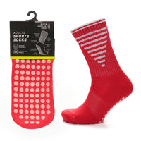 3 Pairs Red Anti Slip Football Grip Socks for Men Sports Socks for Gym Running Yoga Trekking Hiking by  Sock Stack Socks
