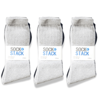 30 Pairs Mens Cotton Rich Performance Sport Socks Outdoor Athletics Running Hiking Football Black Grey White Sock Cushioned Anti-Blister Moisture-Wicking Breathable Comfortable UK 6-11 by Sock Stack ASSORTED Socks