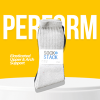 30 Pairs Mens Cotton Rich Performance Sport Socks Outdoor Athletics Running Hiking Football Black Grey White Sock Cushioned Anti-Blister Moisture-Wicking Breathable Comfortable UK 6-11 by Sock Stack Socks