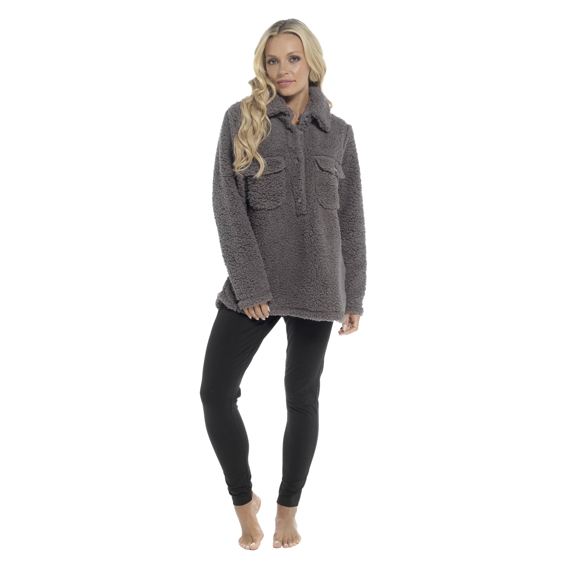 Women's Ultra-Soft Sherpa Lounge Set Long Sleeve Top and Leggings with Double Pockets Cozy Pajamas for Chilly Days Multiple Sizes Daisy Dreamer. Buy now for £20.00.