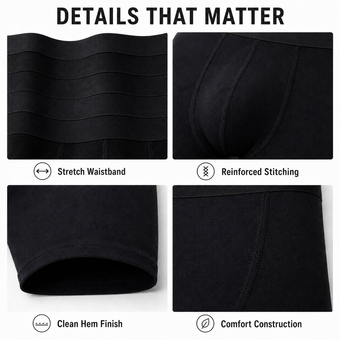 Sock Stack Men's Boxer Shorts 5 Pack Organic Cotton Stretch S-XXL