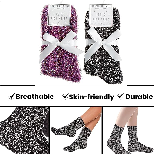 4 Pairs Women Slipper Fluffy Socks Fuzzy Cosy Warm Classical Design. Buy now for £8.00. A Socks by Sock Stack. black, boots, breathable, cold, cosy, fluffy, Fuzzy, home, Lounge, plush, purple, slipper, slipper socks, snug, Sock Stack, socks, soft, thermal