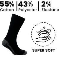 Sock Stack メンズ用糖尿病対応 ノンエラスティック ゆったりグリップソックス 千鳥格子 6足組 サイズ6～11 コットン製 快適な履き口 通気性 毎日使いに最適