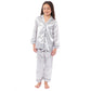 Girls Satin Silk Long Sleeve Pyjama Set, Kids Everyday Loungewear, Cosy Nightwear PJs, Black Pink Grey