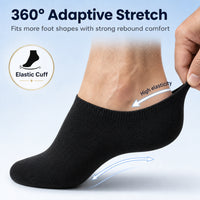 Sock Stack Men's No Show Trainer Socks 6 Pairs Low Cut Non-Slip Heel Grip UK 6-11