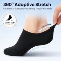 Sock Stack Women's No Show Trainer Socks 6 Pairs Low Cut Non-Slip Heel Grip UK 4-8