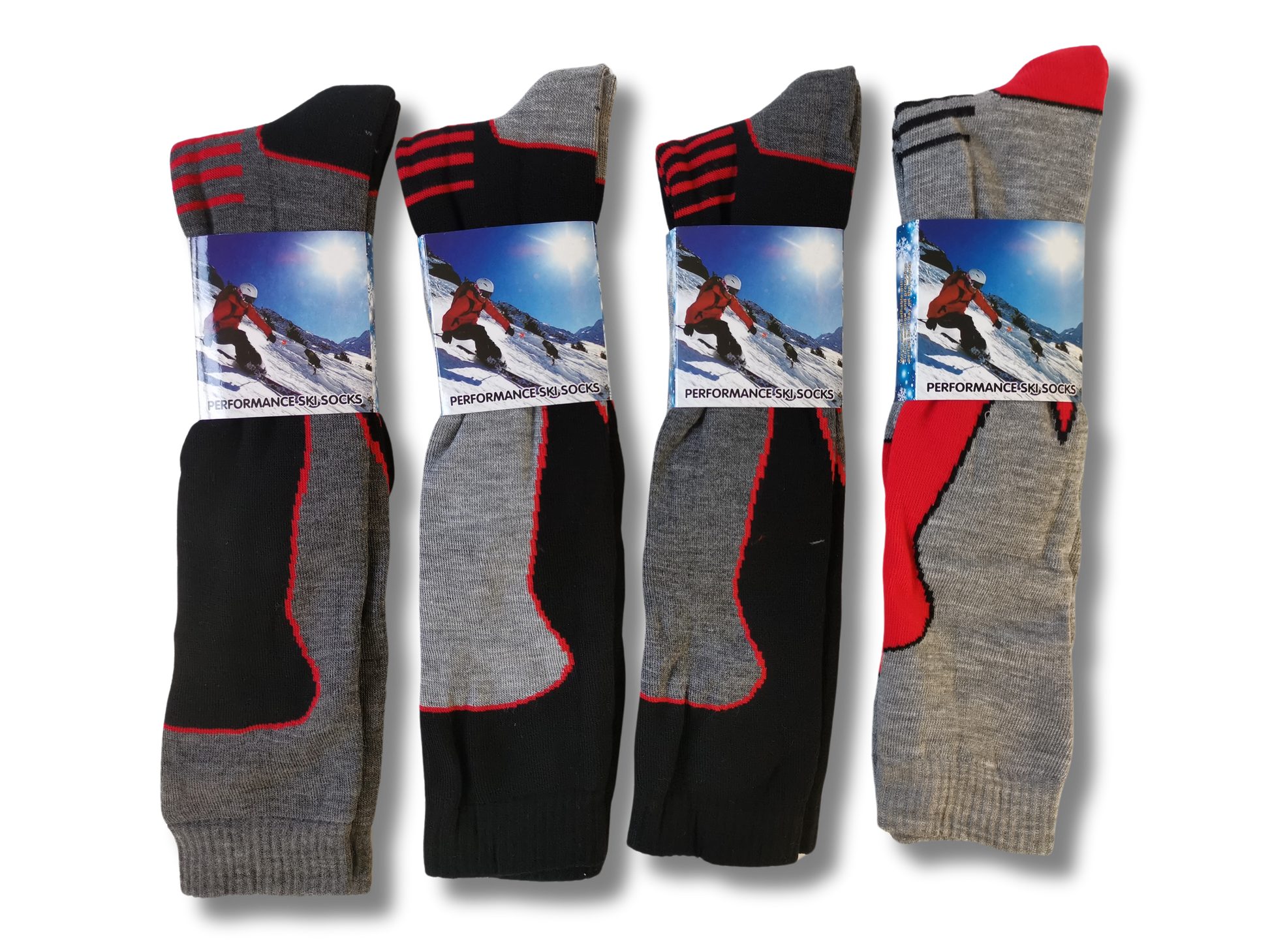 4 Pack Mens Thermal Ski Snowboard Socks Long Winter Insulated Knee High for Hiking Anti Blister Moisture Wicking Cold Weather Gear by Sock Stack. Buy now for £10.00.