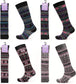 4 Pairs Ladies Ski Boot Socks Knee Length Cotton Rich with Full Cushioning and Thermal Insulation for Warmth and Comfort Fair Isle Pattern Fits Sizes 4-7 by Sock Stack. Buy now for £8.00.