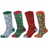4 Pack Women’s Wellington Farm 1 Socks Long Welly Socks Outdoor Warm Durable & Soft Fit UK Size 4‑8 by Sock Stack FARM 1 Socks