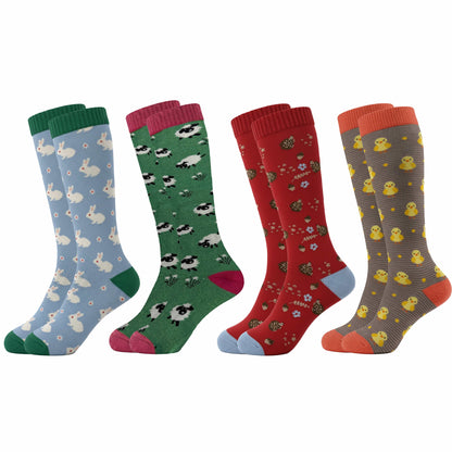 4 Pack Women’s Wellington Farm 1 Socks Long Welly Socks Outdoor Warm Durable & Soft Fit UK Size 4‑8 by Sock Stack FARM 1 Socks