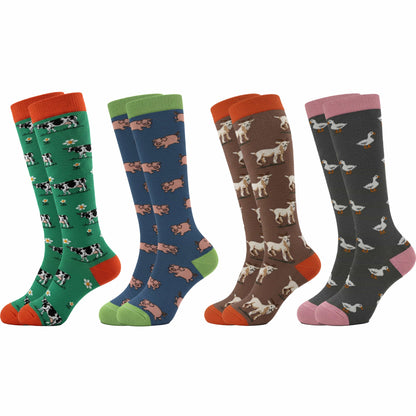 4 Pack Women’s Wellington Farm 2 Socks Long Welly Socks Outdoor Warm Durable & Soft Fit UK Size 4‑8 by Sock Stack FARM 2 Socks