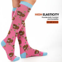4 Pack Women’s Wellington Highland Cow Socks Long Welly Socks Outdoor Warm Durable & Soft Fit UK Size 4‑8 by Sock Stack HIGHLAND COW Socks