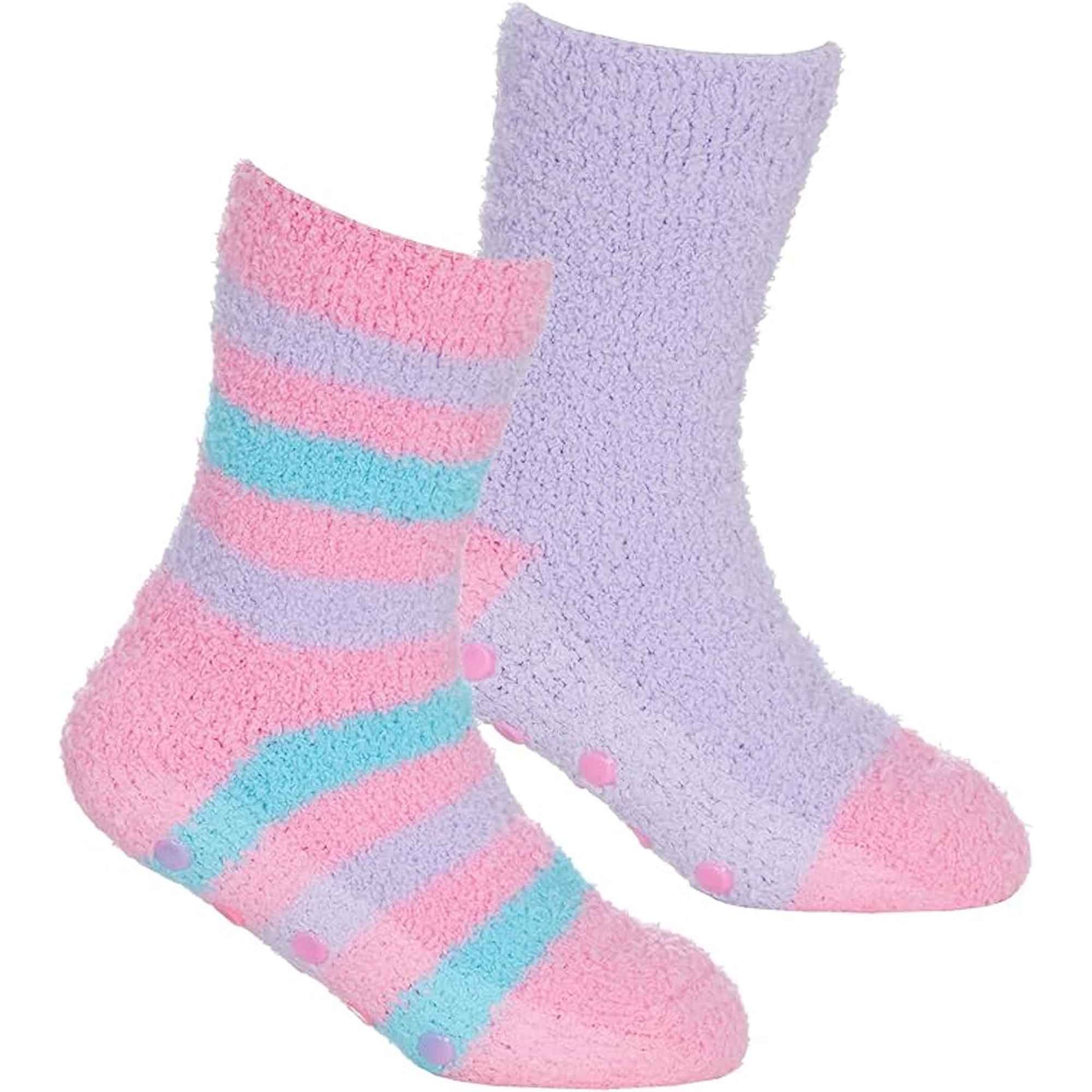 4 Pairs Fluffy Slipper Socks for Boys and Girls Ultra-Soft Thermal Winter Socks Non-Slip Plush Warm Lounge Socks Multiple Sizes by Sock Stack Socks
