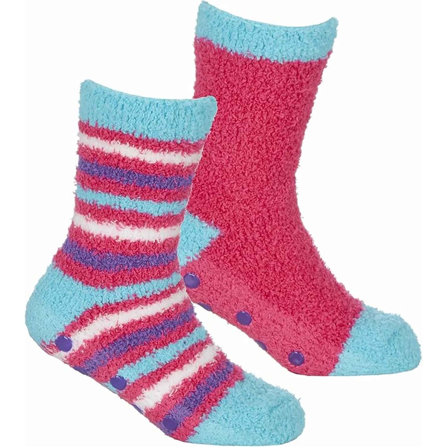 4 Pairs Fluffy Slipper Socks for Boys and Girls Ultra-Soft Thermal Winter Socks Non-Slip Plush Warm Lounge Socks Multiple Sizes by Sock Stack Socks