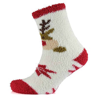 4 Pairs Ladies Christmas Slipper Socks Non-Skid Gripper Soles Winter Stocking Filler Gift Festive Rudolph Penguin Designs Sock Stack Socks