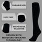 4 Pairs Women Knee High Socks Extra Long Smooth Thigh Grip Black Thermal Sock UK 4-7 by Heatwave Thermalwear UK 4-7 / BLACK Socks