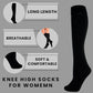 4 Pairs Women Knee High Socks Extra Long Smooth Thigh Grip Black Thermal Sock UK 4-7 by Heatwave Thermalwear UK 4-7 / BLACK Socks