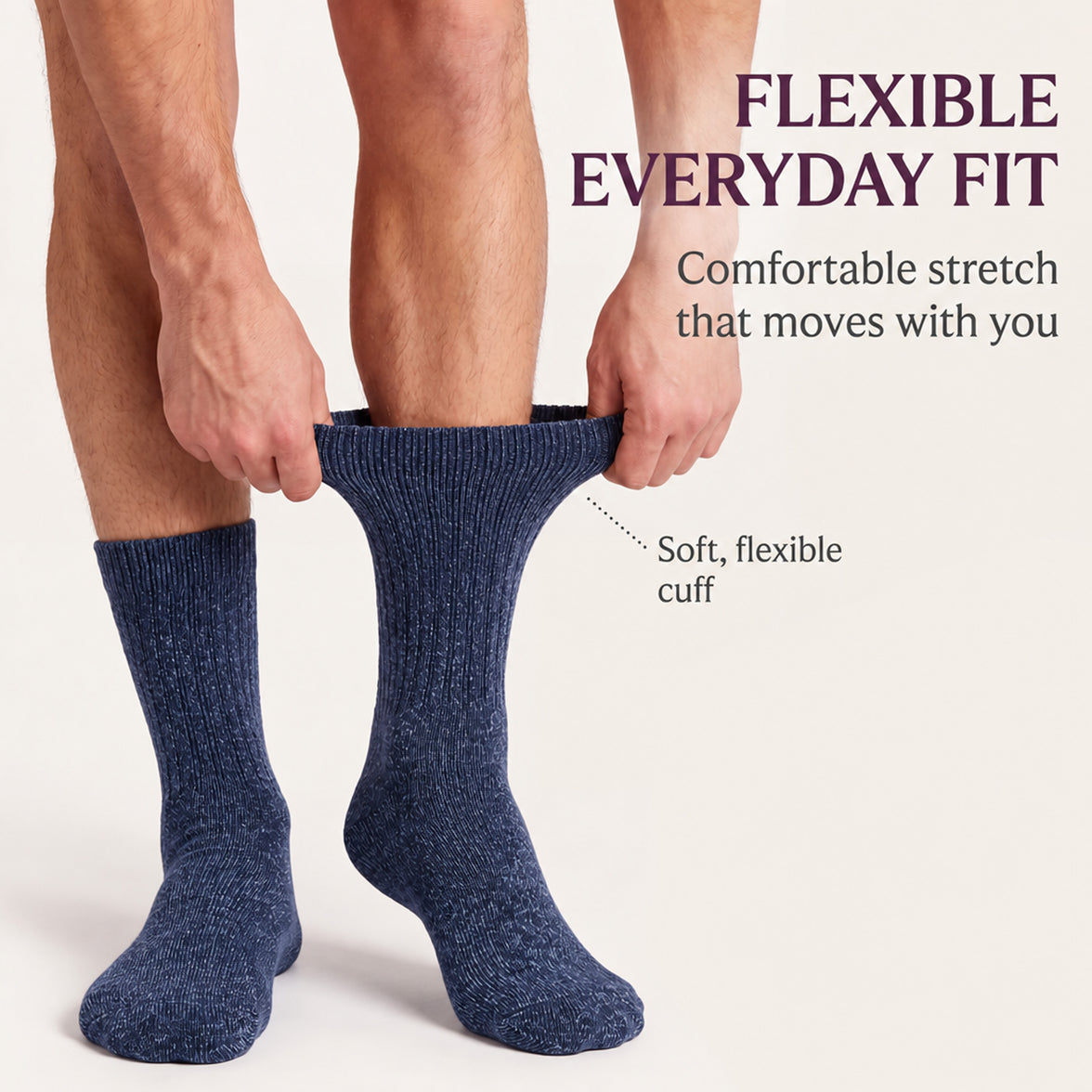 Sock Stack メンズ用糖尿病対応 ノンエラスティック ゆったりグリップソックス 千鳥格子 6足組 サイズ6～11 コットン製 快適な履き口 通気性 毎日使いに最適