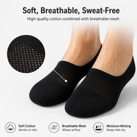 Sock Stack Women's No Show Trainer Socks 6 Pairs Low Cut Non-Slip Heel Grip UK 4-8