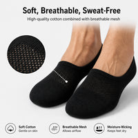 Sock Stack Men's No Show Trainer Socks 6 Pairs Low Cut Non-Slip Heel Grip UK 6-11