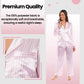 Women's Satin Silk Long Sleeve Pyjama Set, Ladies Everyday Loungewear, Cosy Nightwear PJs, Black Pink Grey