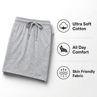Sock Stack Men's Cotton Lounge Shorts Stretchable 2 Pack Black Navy Grey Durable
