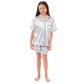 Kids Satin Silk Pyjama Set for Girls with Button-Down Shirt and Loose-Fitting Pants Comfortable Loungewear in Black Pink Grey Ages 5-14 by Daisy Dreamer. Buy now for £12.00.