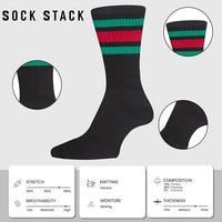 5 Pack Men's Stripes Sport Socks Cotton Durable Blend for Sports Casual & Everyday Designer Wear by Sock Stack UK 7-11 / STRIPES Socks