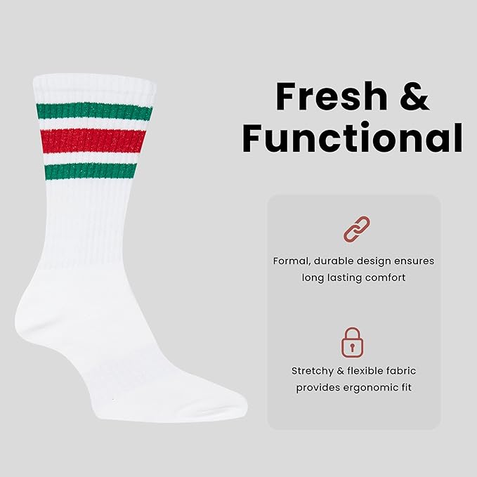 5 Pack Men's Stripes Sport Socks Cotton Durable Blend for Sports Casual & Everyday Designer Wear by Sock Stack UK 7-11 / STRIPES Socks