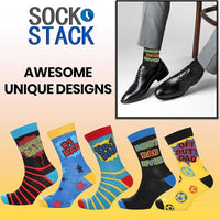 5 Pack Mens Cotton Rich Novelty Dad Socks Colourful Breathable Fun Gift for Fathers Day & Birthdays By Sock Stack UK 6-11 / DESIGN 1 Socks
