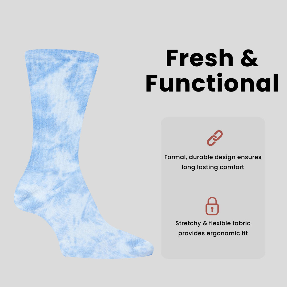 5 Pack Tie Dye Sport Socks Cotton Durable Blend for Casual & Everyday Designer Wear Unisex by Sock Stack Socks