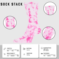 5 Pack Tie Dye Sport Socks Cotton Durable Blend for Casual & Everyday Designer Wear Unisex by Sock Stack Socks