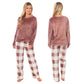 Women's Buffalo Check Fleece Pyjamas Set Long Sleeve Top and Bottoms Warm Nightwear Stylish Loungewear Multiple Sizes Available by Daisy Dreamer. Buy now for £15.00.