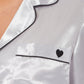 Women's Satin Silk Short Pyjama Set Soft Breathable Nightwear Loungewear PJs Black Pink Grey UK Sizes 8-22 by Daisy Dreamer. Buy now for £10.00.