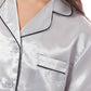 Kids Satin Silk Pyjama Set for Girls with Button-Down Shirt and Loose-Fitting Pants Comfortable Loungewear in Black Pink Grey Ages 5-14 by Daisy Dreamer. Buy now for £12.00.