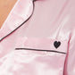 Women's Satin Silk Short Pyjama Set, Ladies Everyday Loungewear, Cosy Nightwear PJs, Black Pink Grey