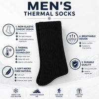 Heatwave Men's Thermal Crew Socks 6 Pairs Non-Elastic Loose Top Warm UK 6-11