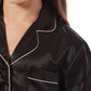Kids Satin Silk Pyjama Set for Girls with Button-Down Shirt and Loose-Fitting Pants Comfortable Loungewear in Black Pink Grey Ages 5-14 by Daisy Dreamer. Buy now for £12.00.