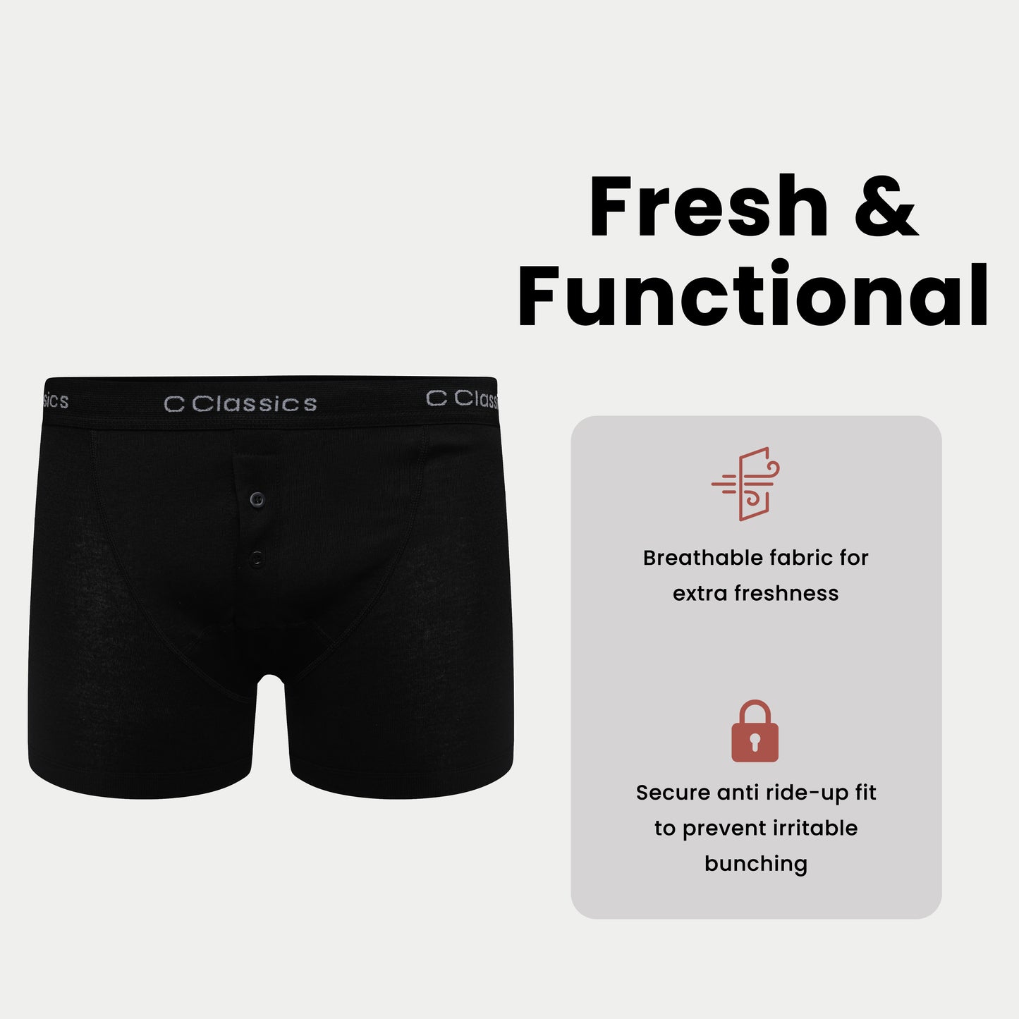 6 Pack Boys Boxer Shorts Cotton Rich Black Moisture-Wicking Button Fly Elasticated Breathable Underwear for Active Kids by Sock Stack. Buy now for £10.00.