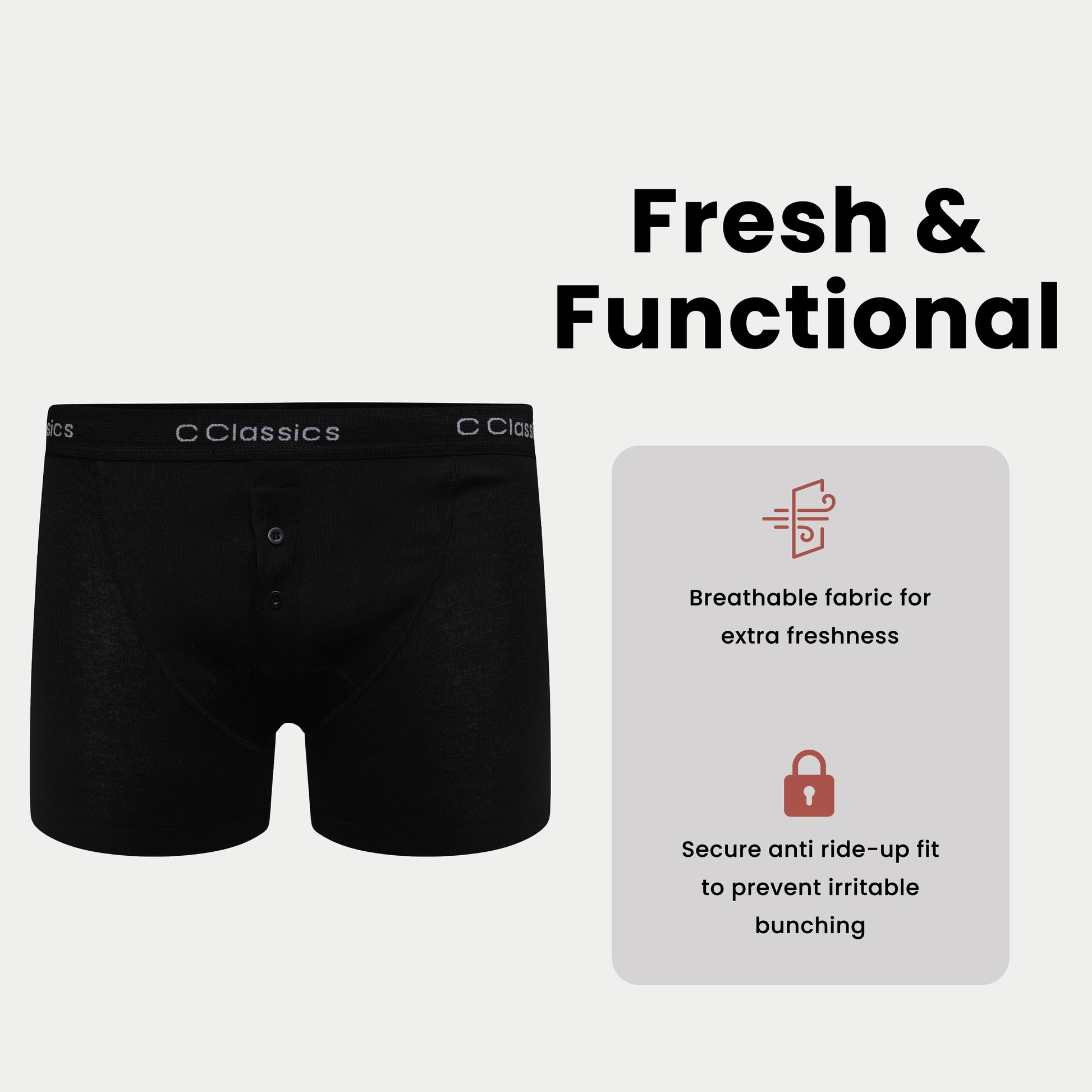 6 Pack Boys Boxer Shorts Cotton Rich Black Moisture-Wicking Button Fly Elasticated Breathable Underwear for Active Kids by Sock Stack. Buy now for £10.00.