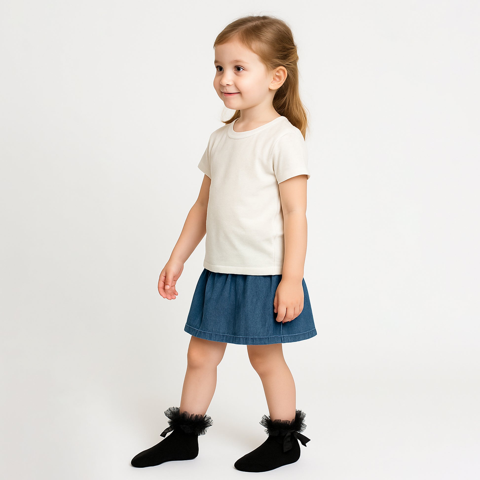 6 Pairs Black Girls Tutu Frilly Ankle Socks with Lace & Bow Super Soft Wedding Christening Sock by Sock Stack. Buy now for £10.00.