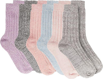 6 Pairs Chunky Wool Thermal Socks for Women Warm Thick Insulated Winter Socks for Outdoor Activities and Work Boots Size UK 4-7 EU 37-40 Assorted Colours Sock Stack. Buy now for £12.00.
