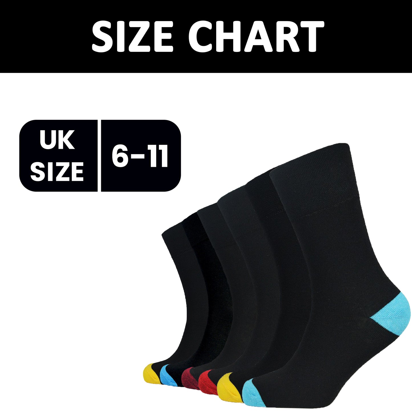 6 Pairs Men's Non-Elastic Diabetic Socks Soft Top Cotton Antibacterial Moisture-Wicking Black Sizes 6-11 by Sock Stack. Buy now for £10.00.