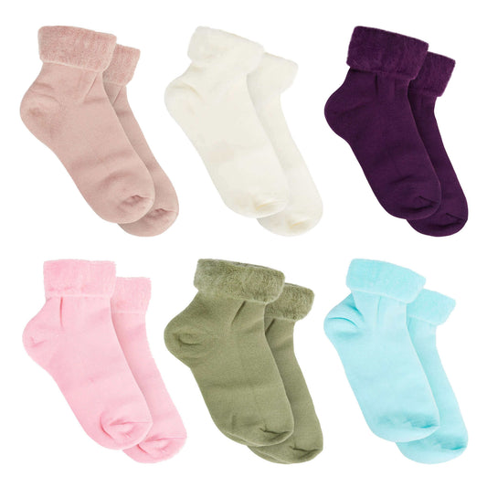 6 Pairs Women's Thermal Bed Socks Super Soft Cozy Winter Slipper Socks Anti-Slip Multiple Colors Warm Snug Fit UK Sizes 4-7 by Sock Stack. Buy now for £12.00.