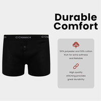 6 Pack Boys Boxer Shorts Cotton Rich Black Moisture-Wicking Button Fly Elasticated Breathable Underwear for Active Kids by Sock Stack Boxer Shorts