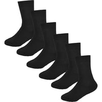 6 Pack Kids Thermal Socks Boys Girls Winter Boot Socks Non-Slip Cushioned Warm Durable Footwear Assorted Colors Sizes 4-13 Years by Heatwave Thermalwear 9-12 / BLACK Socks