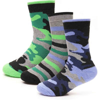 6 Pack Kids Thermal Socks Boys Girls Winter Boot Socks Non-Slip Cushioned Warm Durable Footwear Assorted Colors Sizes 4-13 Years by Heatwave Thermalwear Socks